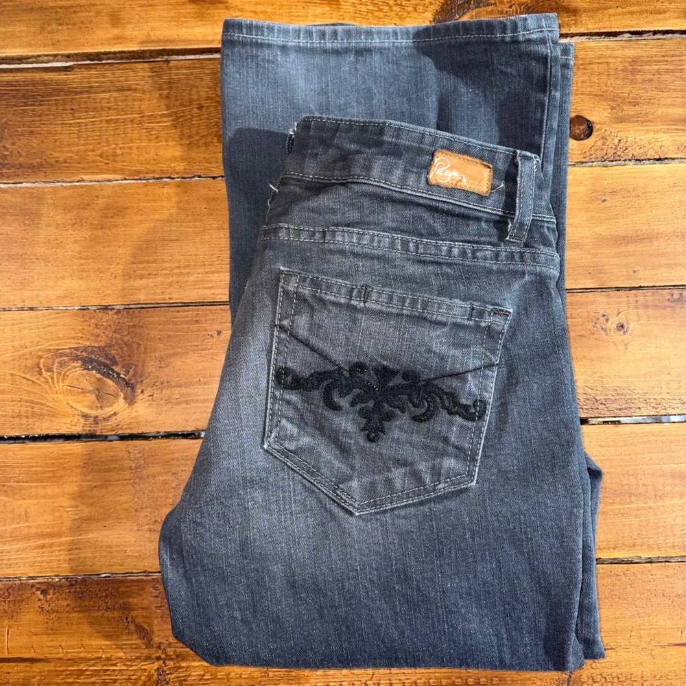 Paige Denim Laurel Canyon Premium Jeans Womens 28 (*30x34) Bootcut Gray Made USA